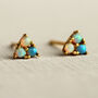 Turquoise Trio Opal Stud Earrings, thumbnail 1 of 7