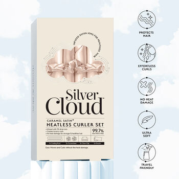 Silver Cloud Caramel Satin Heatless Curler Set, 4 of 4