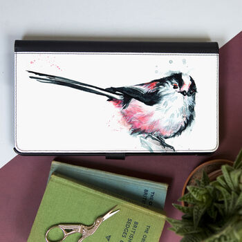 Inky Long Tailed Tit Wallet Phone Case With Card Slots, 5 of 5