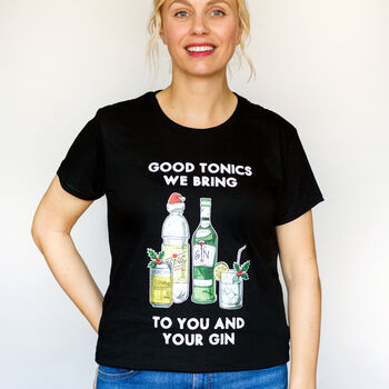 'Good Tonics We Bring' Christmas T Shirt, 6 of 7