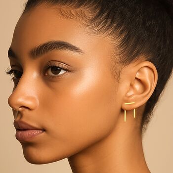 Triple Bar Sterling Silver Two Way Earring Jackets, 4 of 7