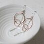 Sterling Silver Rose Gold Essential Dangly Earrings, thumbnail 8 of 10