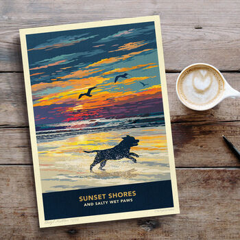 Staffordshire Bull Terrier Limited Edition Beach Sunset Gift Print, 6 of 8