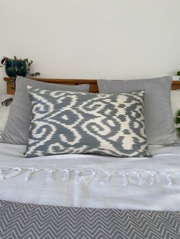 Grey Silk Decorative Cushion Cover, 3 of 7