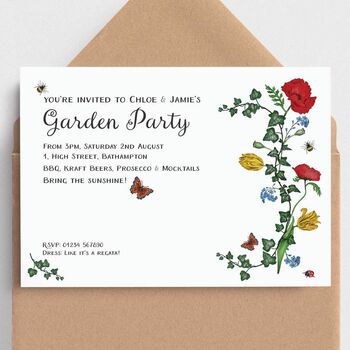 Pack Of Botanical Invitations Plain Or Plantable Card, 2 of 6