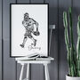 Personalised Rugby Player Print Poster, thumbnail 3 of 4