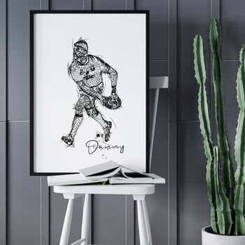 Personalised Rugby Player Print Poster, 3 of 4