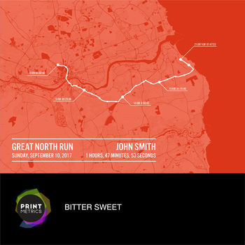 Personalised Great North Run Map Poster, 4 of 12