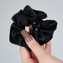 Silk Sleep Giftset Black Luxury Pillowcase Eye Mask And Scrunchie, thumbnail 4 of 12