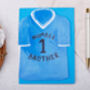 Football Number One Brother Birthday Card With Blue Or Red T Shirt Design, thumbnail 5 of 8