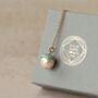 Royal Blue Pearl Acorn Necklace, thumbnail 3 of 12