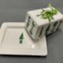 Topiary Hand Decorated Bone China Butter Dish, thumbnail 1 of 2
