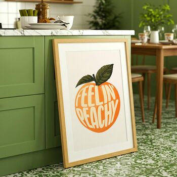 Feelin' Peachy Wall Art, Typography Wall Art Print, 2 of 4