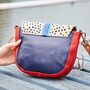 Seema Multicoloured Recycled Leather Crossbody Bag, thumbnail 4 of 5