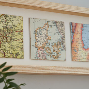 Four Map Squares Personalised Birthday Gift, 3 of 6