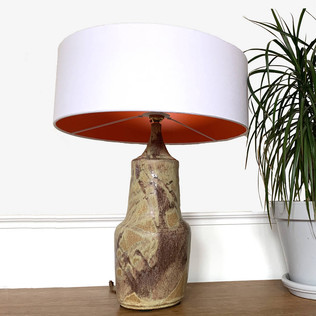 Brown Textured Bespoke Ceramic Table Lamp Base