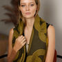 Geometric Woven Scarf – Mustard, Olive And Beige, thumbnail 3 of 9