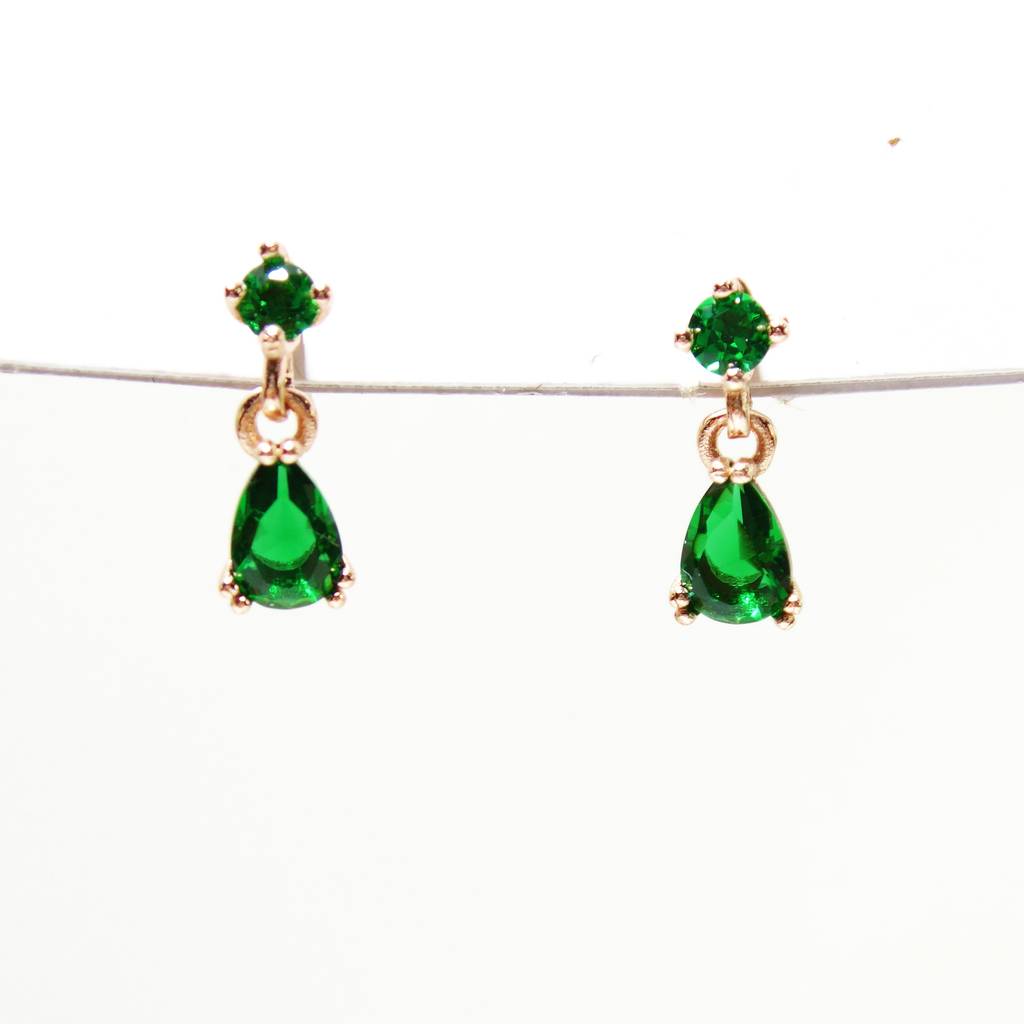 Stilla drop earrings, Pear cut, Green, Gold-tone - JEWELLERY from Market  Cross Jewellers UK