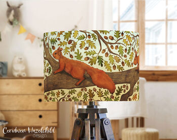 Red Squirrel Organic Lampshade, 4 of 5
