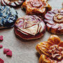 Raspberry And Blueberry White Chocolate Flowers, thumbnail 4 of 5