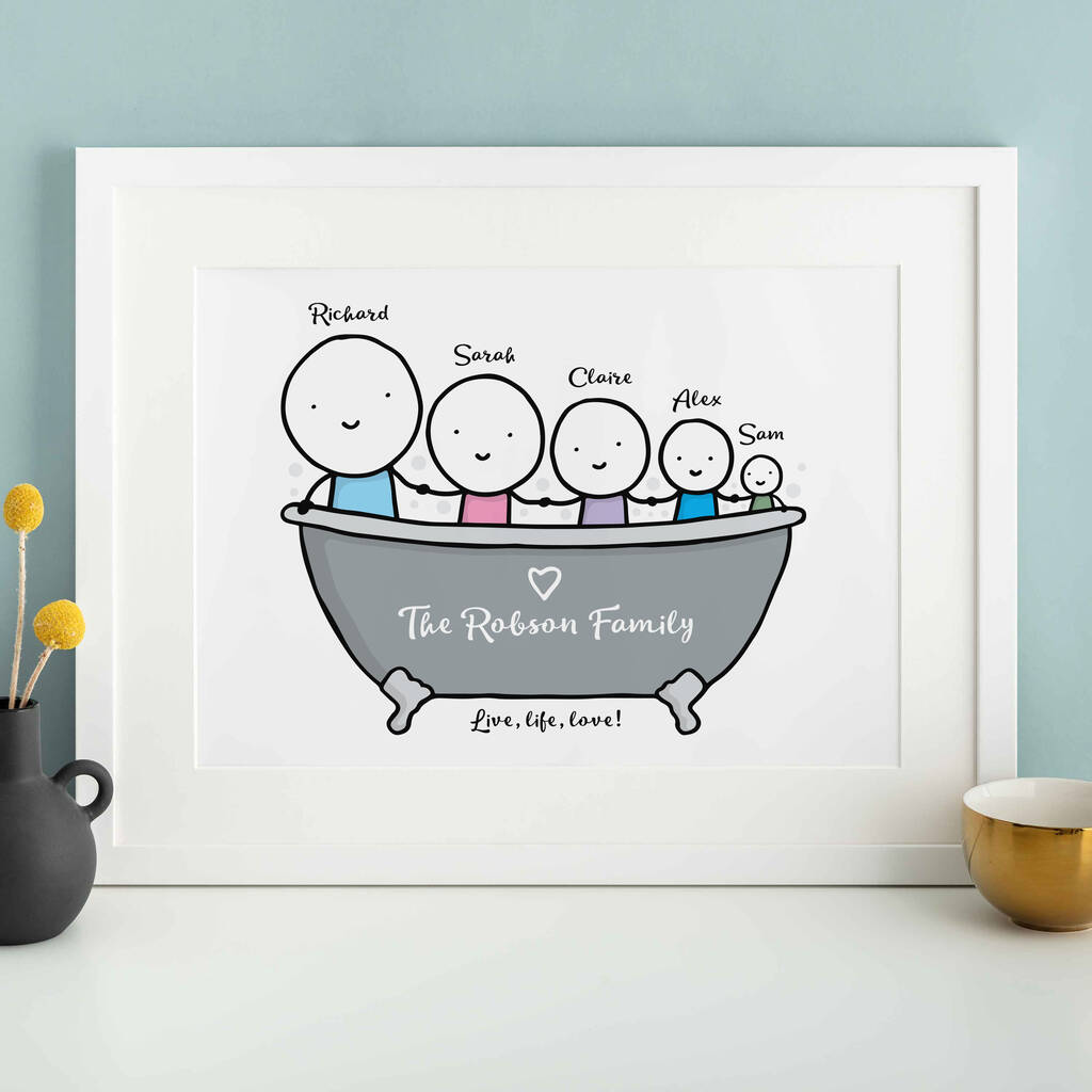 Personalised Family Bath Print, 1 of 8