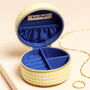 Yellow Gingham La Dolce Vita Tomato Round Travel Jewellery Case, thumbnail 6 of 6