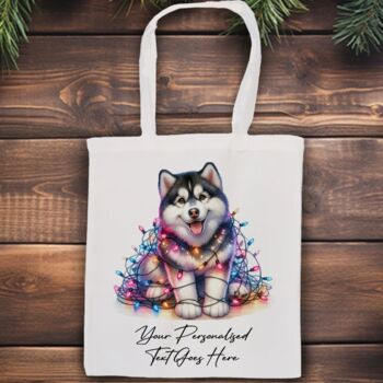 Personalised Husky In Christmas Lights, 5 of 10