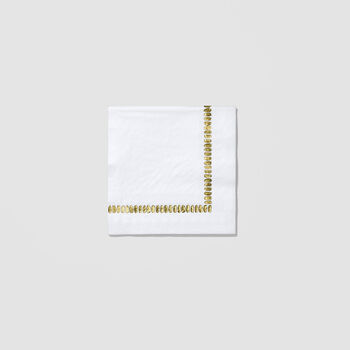White And Gold Brushstroke Paper Napkins X 25, 3 of 3