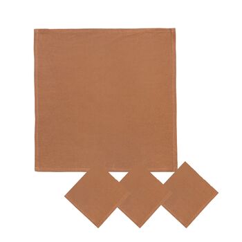 Soft Cotton Linen Napkins Mocha Brown • Set Of Four, 3 of 3