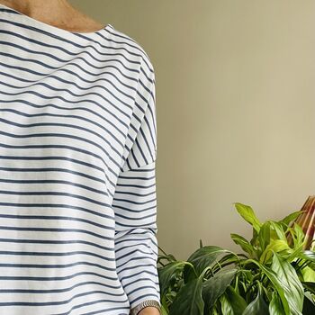 Breton Stripe Boat Neck Top, 2 of 5