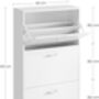 Shoe Cabinet Three Tier Flip Door Storage, thumbnail 2 of 9