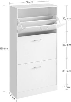 Shoe Cabinet Three Tier Flip Door Storage, 2 of 9