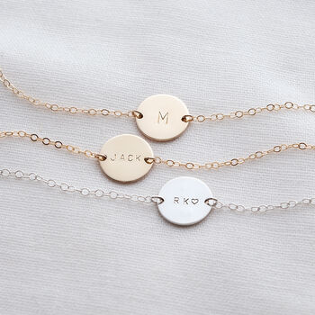 Personalised Silver Or Gold Fill Disc Bracelet, 2 of 5