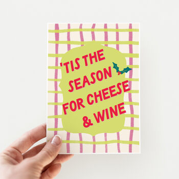 Cheese And Wine Season Funny Christmas Card, 3 of 3