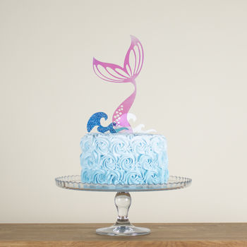 Mermaid Tail And Waves Party Cake Topper Set, 3 of 8