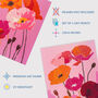 Set Three Wall Art Prints Poppy Flowers Pink Orange, thumbnail 4 of 7