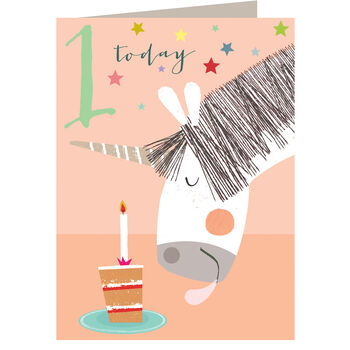 Unicorn 1st Birthday Card, 2 of 3