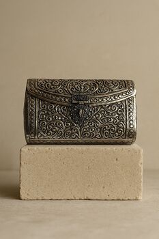 Baku Silver Antique Clutch Bag, 2 of 8