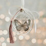 Baby Girl Personalised Butterfly Christmas Bauble, thumbnail 4 of 7