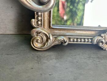 30cm Distressed Silver Baroque Crown Wall Mirror, 6 of 8