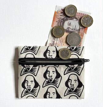 Shakespeare Coin Purse. Cotton Pouch, 2 of 4