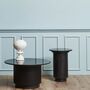 Black Marble Round Low Coffee Table Side Table, thumbnail 2 of 9