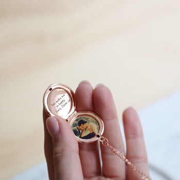 Personalised Round Locket Necklace With Hidden Photo, 5 of 12