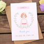 Flower Girl Personalised Thank You Or Will You Be Card, thumbnail 5 of 7
