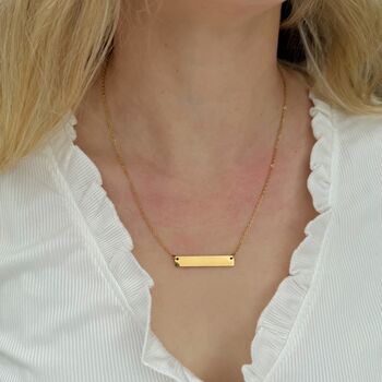 Personalised Handwriting Horizontal Bar Necklace, 2 of 5