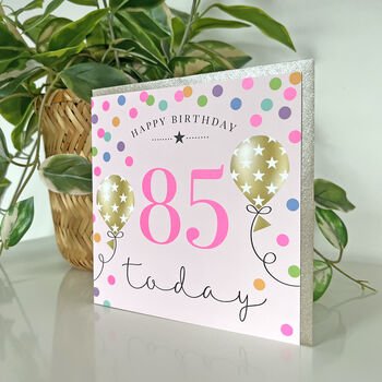 Balloon Brights 85th Birthday Card Pink, 2 of 2