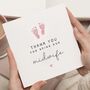 Midwife Thank You Card New Baby Footprints, thumbnail 1 of 7