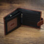 Personalised Luxury Brown And Black Leather Wallet Rfid, thumbnail 6 of 9