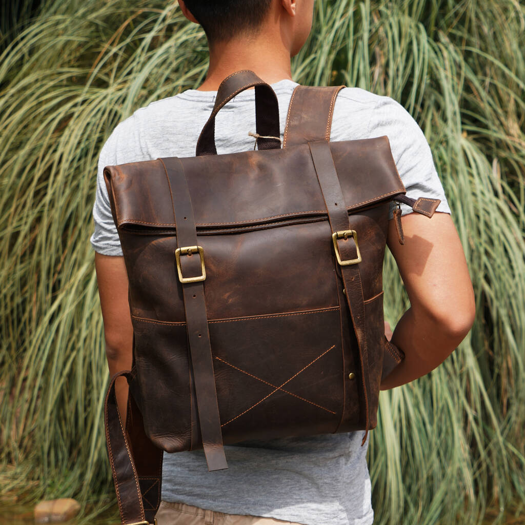 Unisex Genuine Leather Backpack By Eazo | notonthehighstreet.com