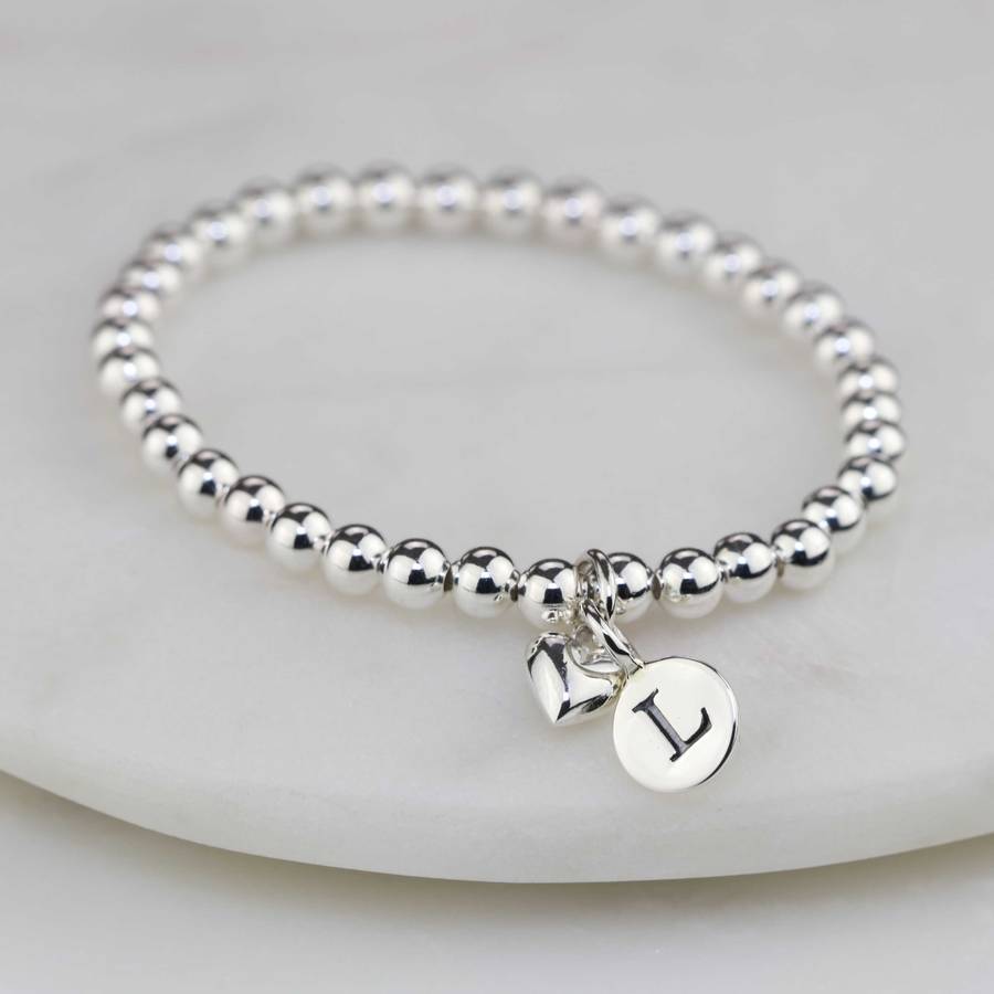 Personalised Child's Bracelet With Silver Heart Charm, 1 of 4